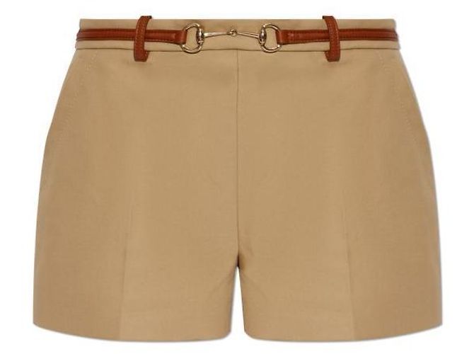 Gucci Calções de algodão com morsos Marrom