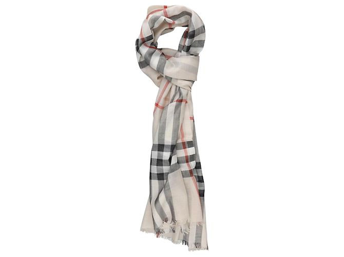 Burberry Sciarpa in lana e seta a quadri Stone Multicolore Panno