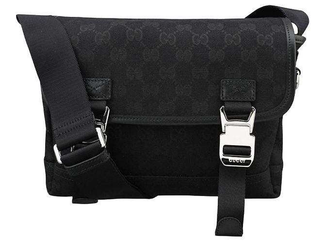 Gucci Picca borsa a tracolla in tela nera Nero