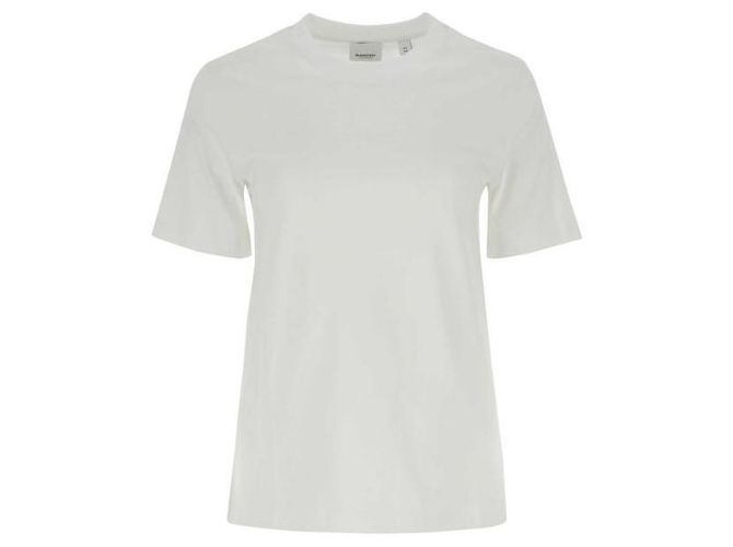 Burberry Baumwoll-T-Shirt mit gesticktem Eichenblatt-Wappen Weiß