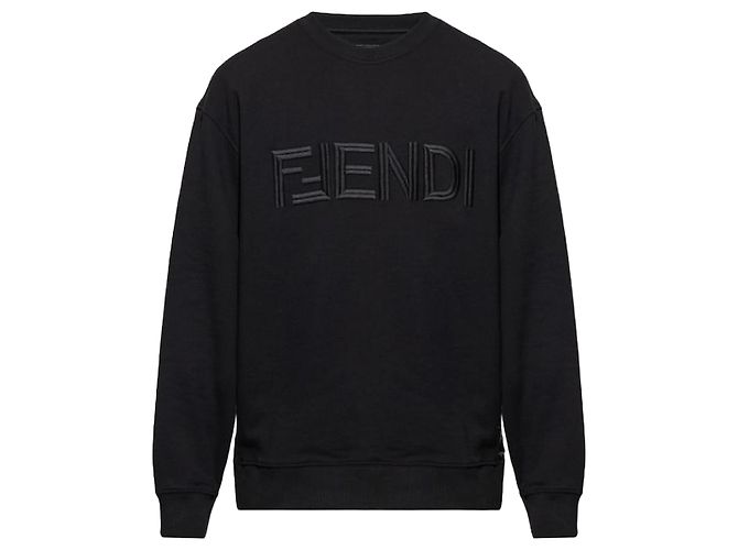 Fendi Jersey-Sweatshirt Schwarz 