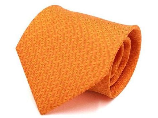 Hermès Cravate en soie couleur orange