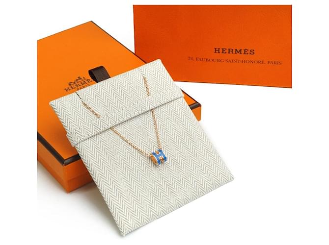Hermès Collana Pop oro rosa blu SATURE mini set completo regalo Multicolore 
