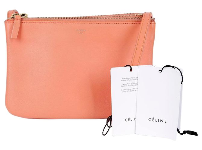Céline Borsa a tracolla Trio in pelle rosa Medium