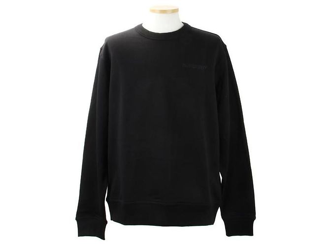 Burberry Embroidered Logo Cotton Sweatshirt Black