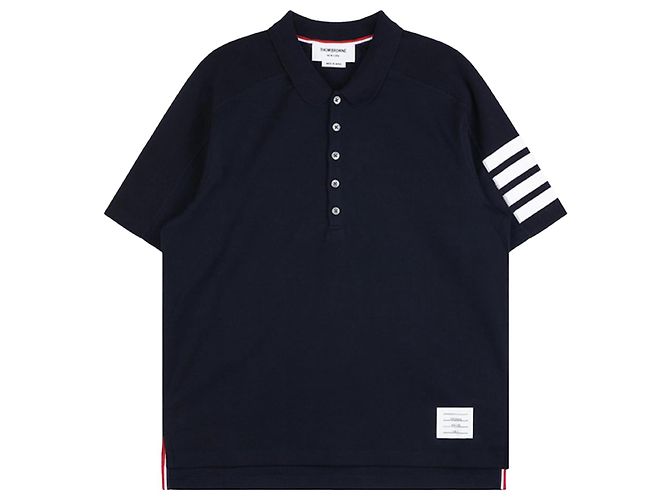 Thom Browne Polo de algodón Navy Azul