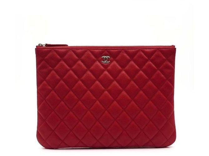 Chanel Clutch Caviar Classic New Medium Rosso