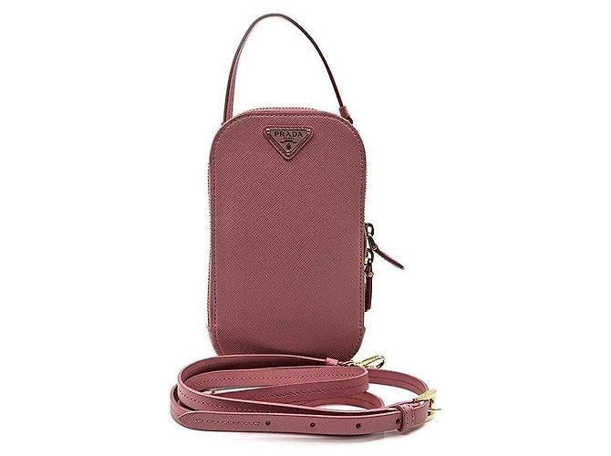 Prada Saffiano Mini Crossbody-Tasche Pink