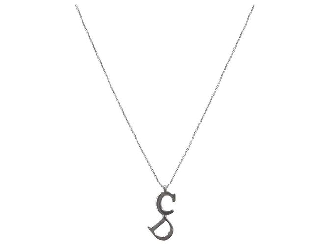 Dior Vertical CD Silver Halskette