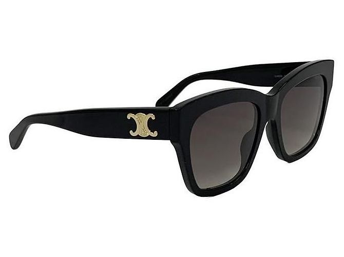Céline Óculos de sol Treofer Acetate Logo Preto