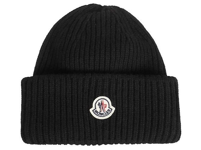 Gorro Moncler Preto de Tecido