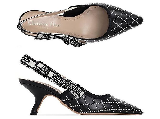 Dior Décolleté slingback in raso nero