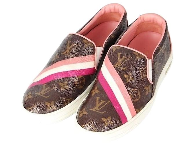 Louis Vuitton Monogram Slip-On Pink Marron