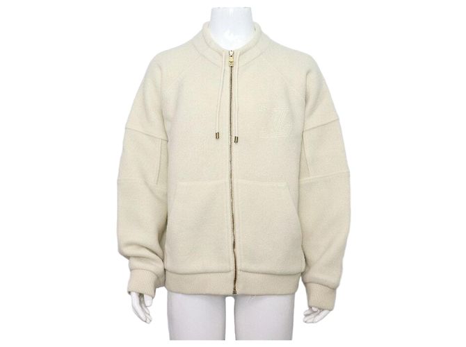 Louis Vuitton Quilted Textured Wool Men's Jacket Season White