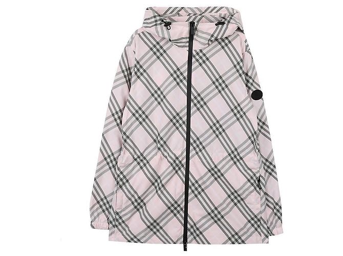 Burberry Winddichte Kapuzenjacke mit Karomuster Pink