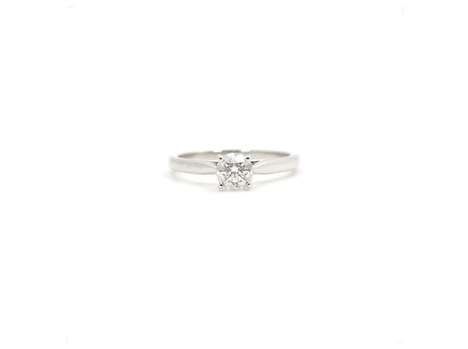 Cartier Platin Solitär Diamant Ehering Größe Silber 