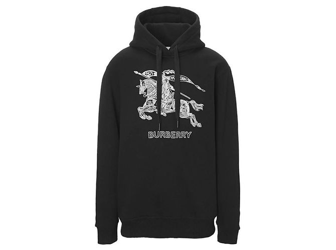 Burberry Hoodie mit besticktem Logo Schwarz