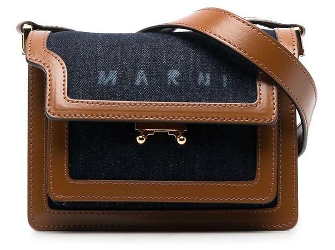 Marni Bolso Mini Trunk de Denim con Logotipo Multicolor