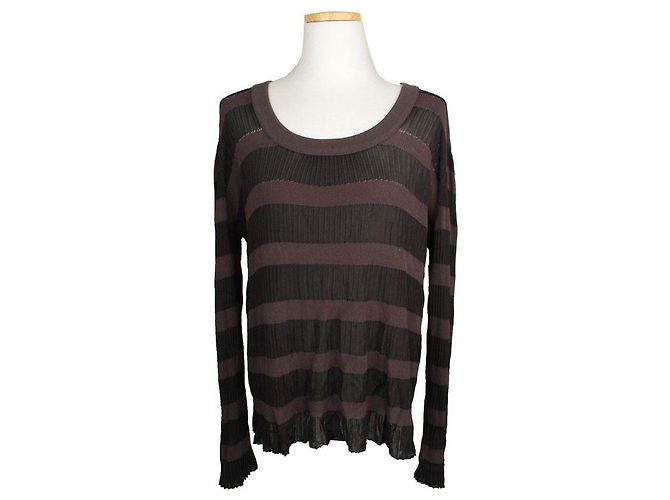 Armani Collezioni Stricktop mit bunten Streifen Schwarz