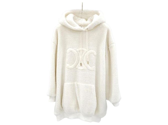 Céline Oversized Shearling Fleece mit Kapuze Mehrfarben 