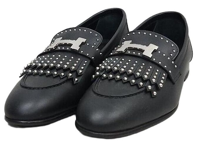 Hermès Mocassin Royal Studded Black Silver Noir