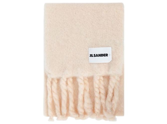 Jil Sander Cachecol longo de mohair e lã tricotado à mão Branco