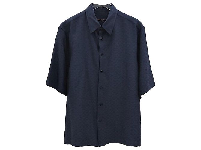 Louis Vuitton Camicia a maniche in misto seta monogram Nero