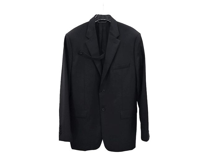 Dior Black Virgin Wool Twill Button Jacket