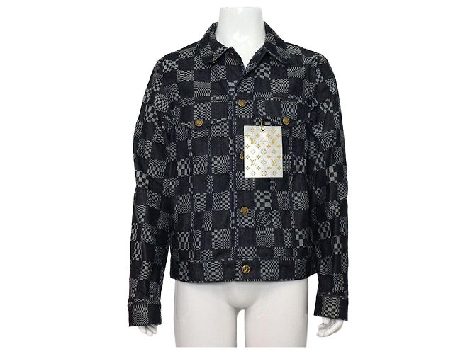 Louis Vuitton Distorted Damier Denim Men's Jacket Black