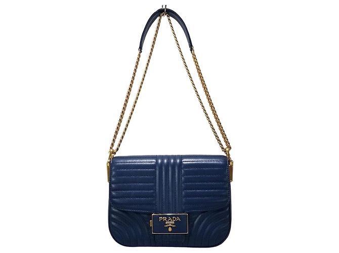 Prada Borsa a tracolla Diagram Chain Blu 