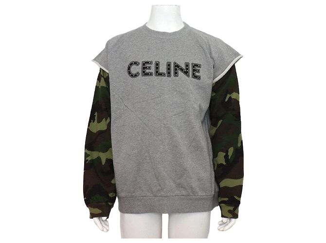 Céline Sweatshirt de algodão cáqui para homem Marrom