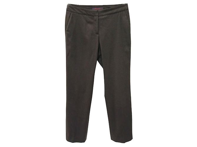 Etro Pantalones de lana marrón oscuro Castaño