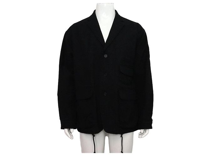 Comme Des Garcons Black Wool Draw Men's Jacket