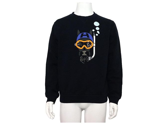 Hermès SCUB Fleece-Sweatshirt für Herren, Navy Blau