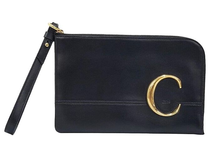 Chloé Clutch Logo Preto