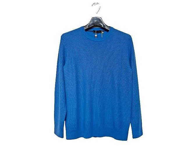 Loro Piana Blauer Rundstrick aus Kaschmir