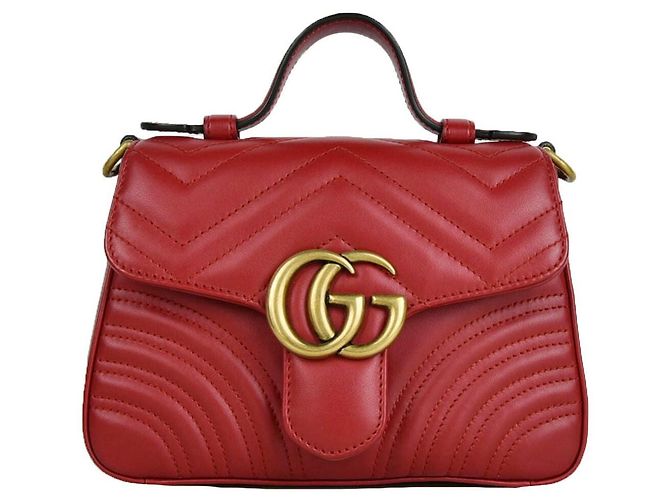 Gucci Borsa a tracolla e a mano Marmont Rosso