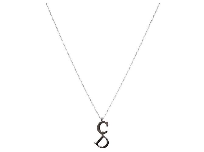 Dior Collar Vertical CD Silver Plata 