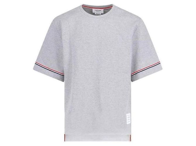 Thom Browne Camiseta Rugby de manga corta de algodón Castaño