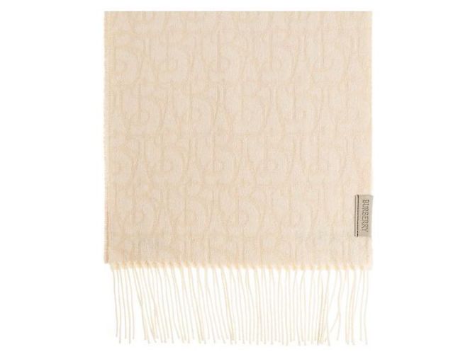 Burberry Cachecol de cashmere Charm Branco