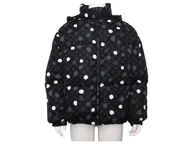 Louis Vuitton Black Monogram Paint Dot Bomber-Daunenjacke für Herren Schwarz