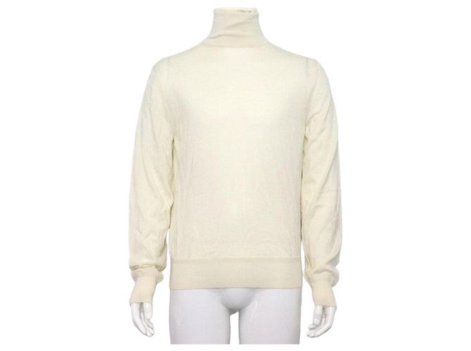 Tom Ford Cashmere Silk Blend Men's Turtleneck Sweater White