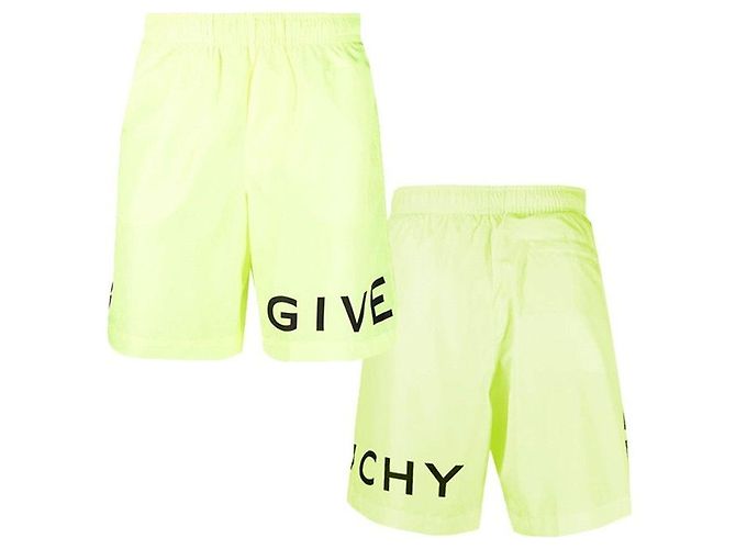 Givenchy Pantaloncini da bagno con logo ricamato D'oro