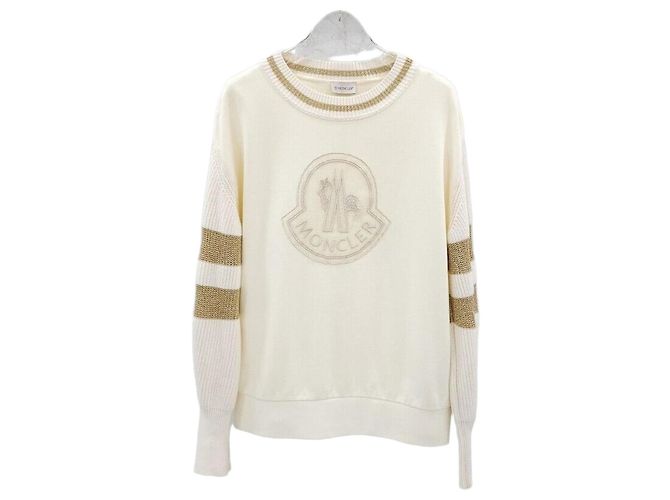 Moncler Strick mit besticktem Logo Silber 