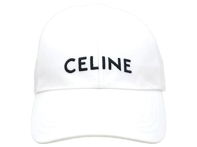Céline Baseball-Kappe aus Baumwolle Weiß 