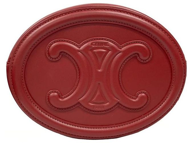 Céline Borsa a tracolla Triope Oval Pulse Velvet Red DXC Rosso