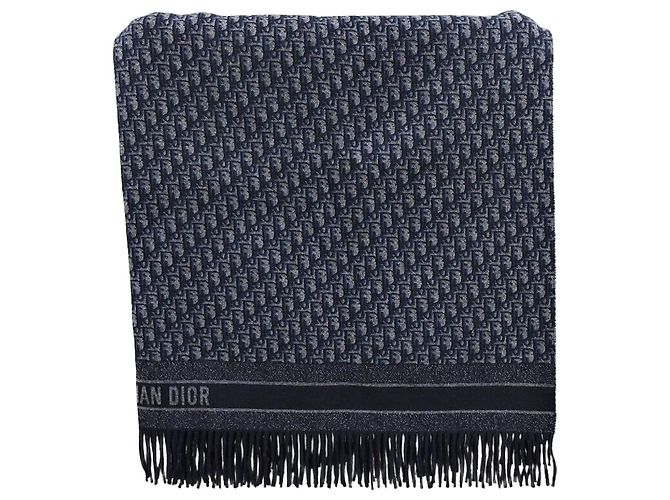 Dior Nuova Coperta in Cashmere Oblique Navy Blu