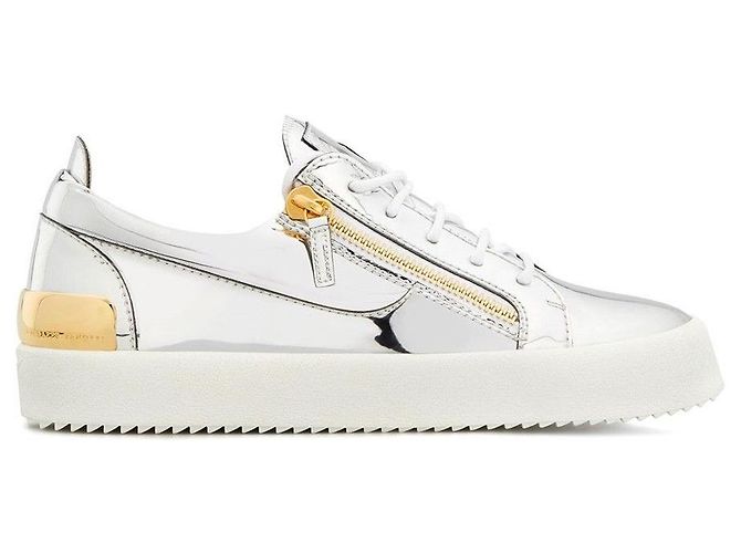 Giuseppe Zanotti Metallic Sneaker Silber