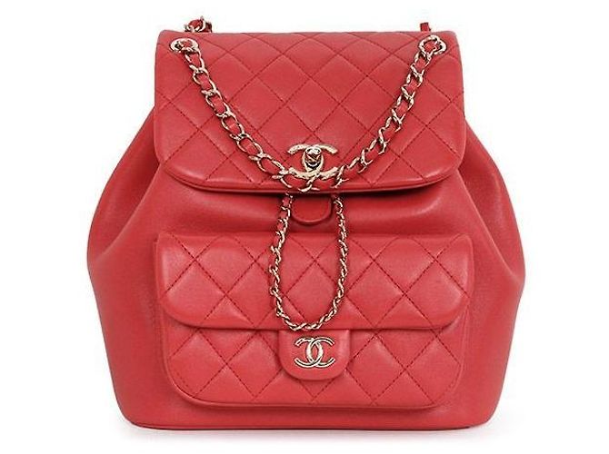Chanel Duma gesteppter Rucksack Coral Red Rot