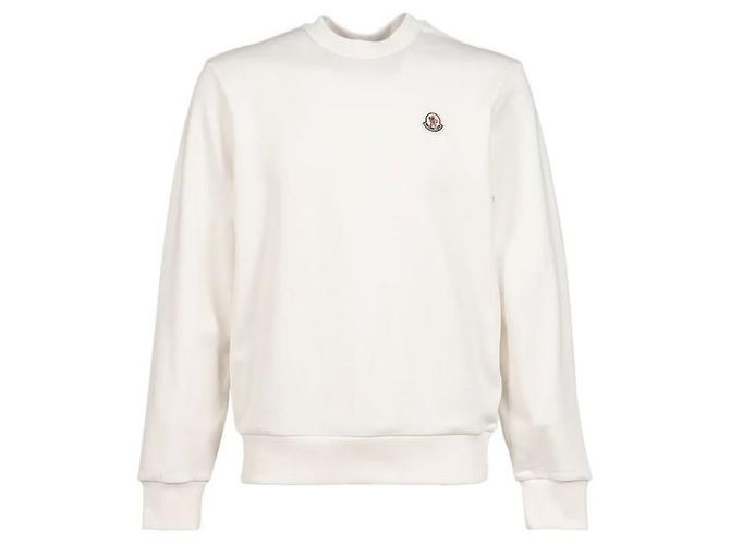 Moncler Baumwoll-Sweatshirt mit Logo-Patch Weiß 